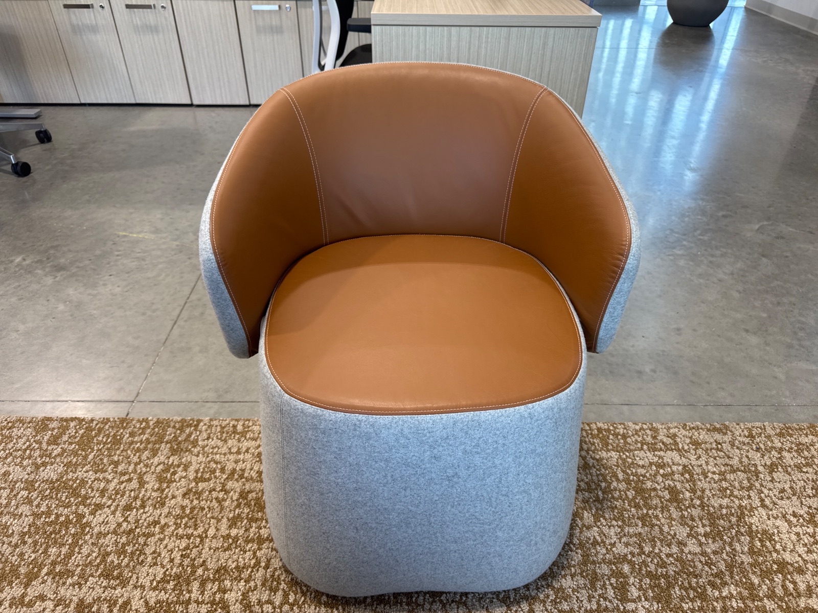 HAWORTH Grey & Tan Lounge Chair