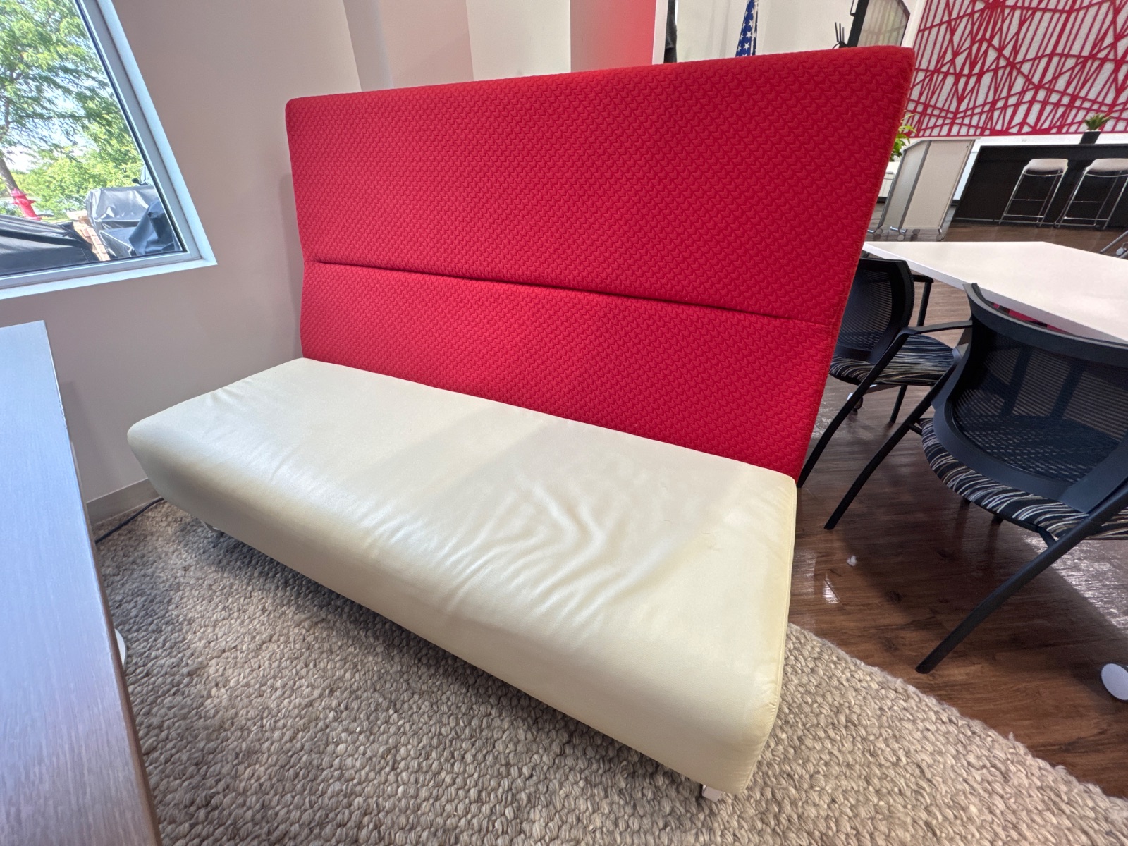 HAWORTH Red & Cream Riverbend Lounge Sofa