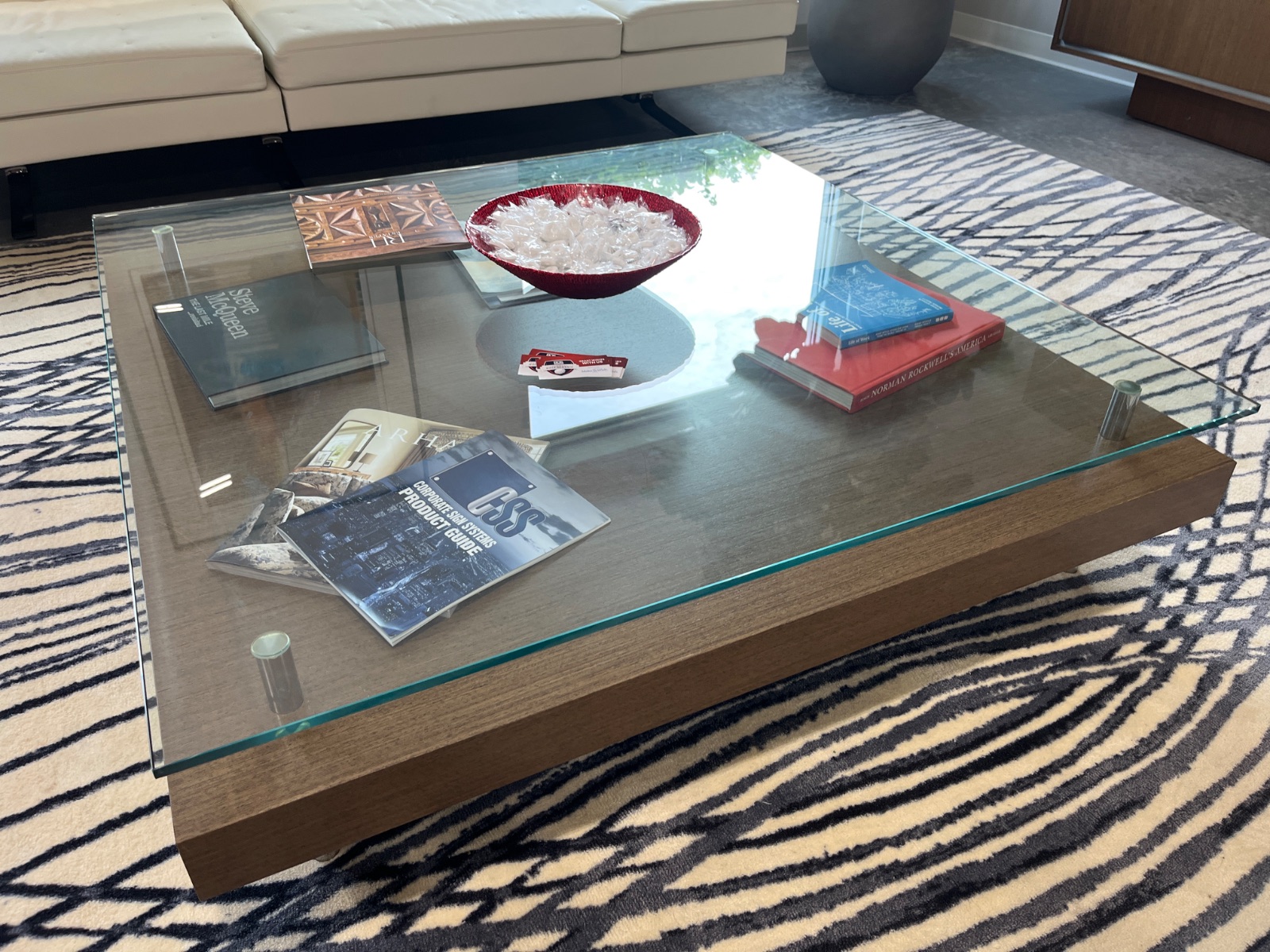 COALESSE Walnut & Glass Coffee Table