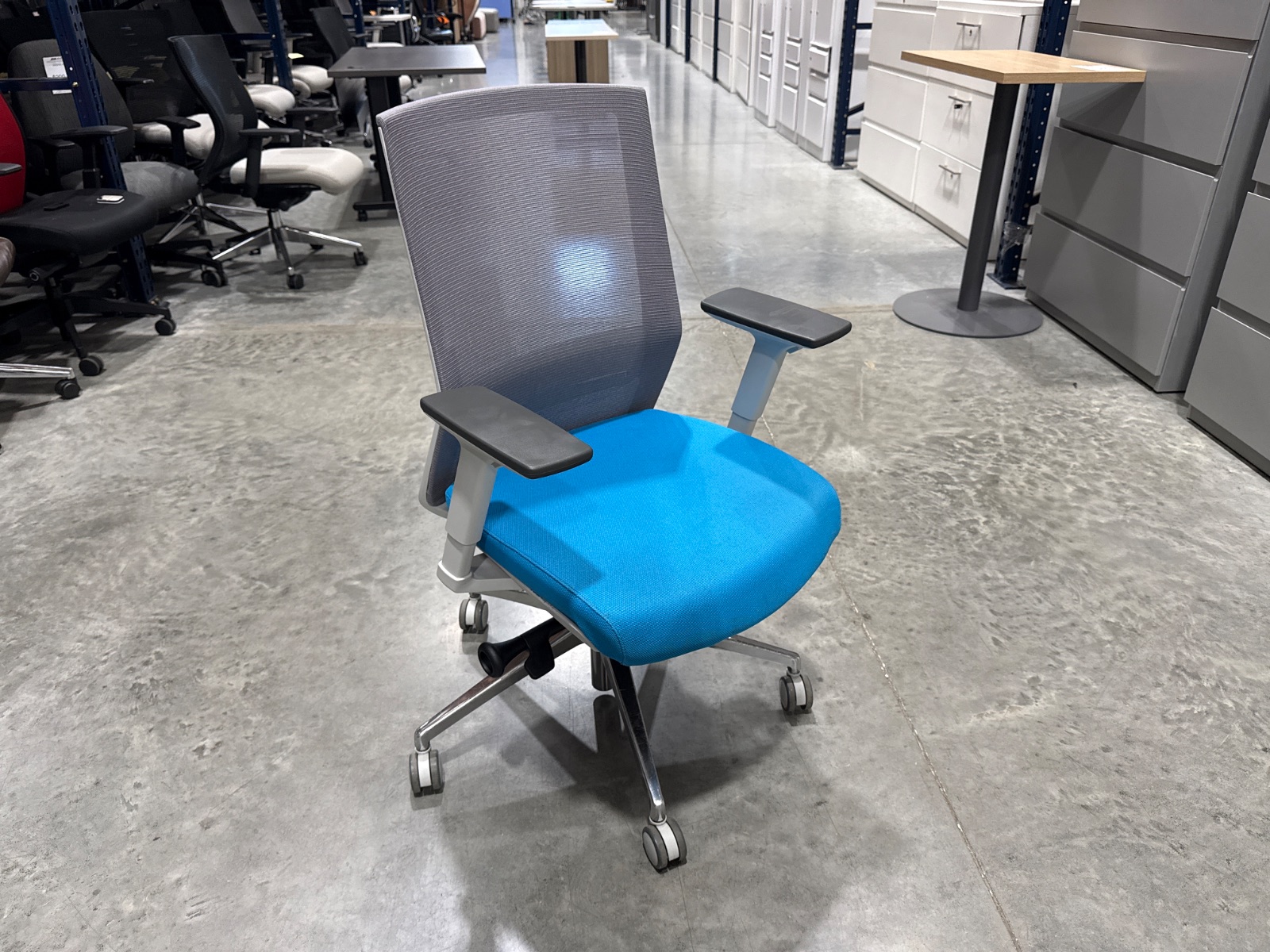 AMQ Blue & Grey Mesh Task Chair
