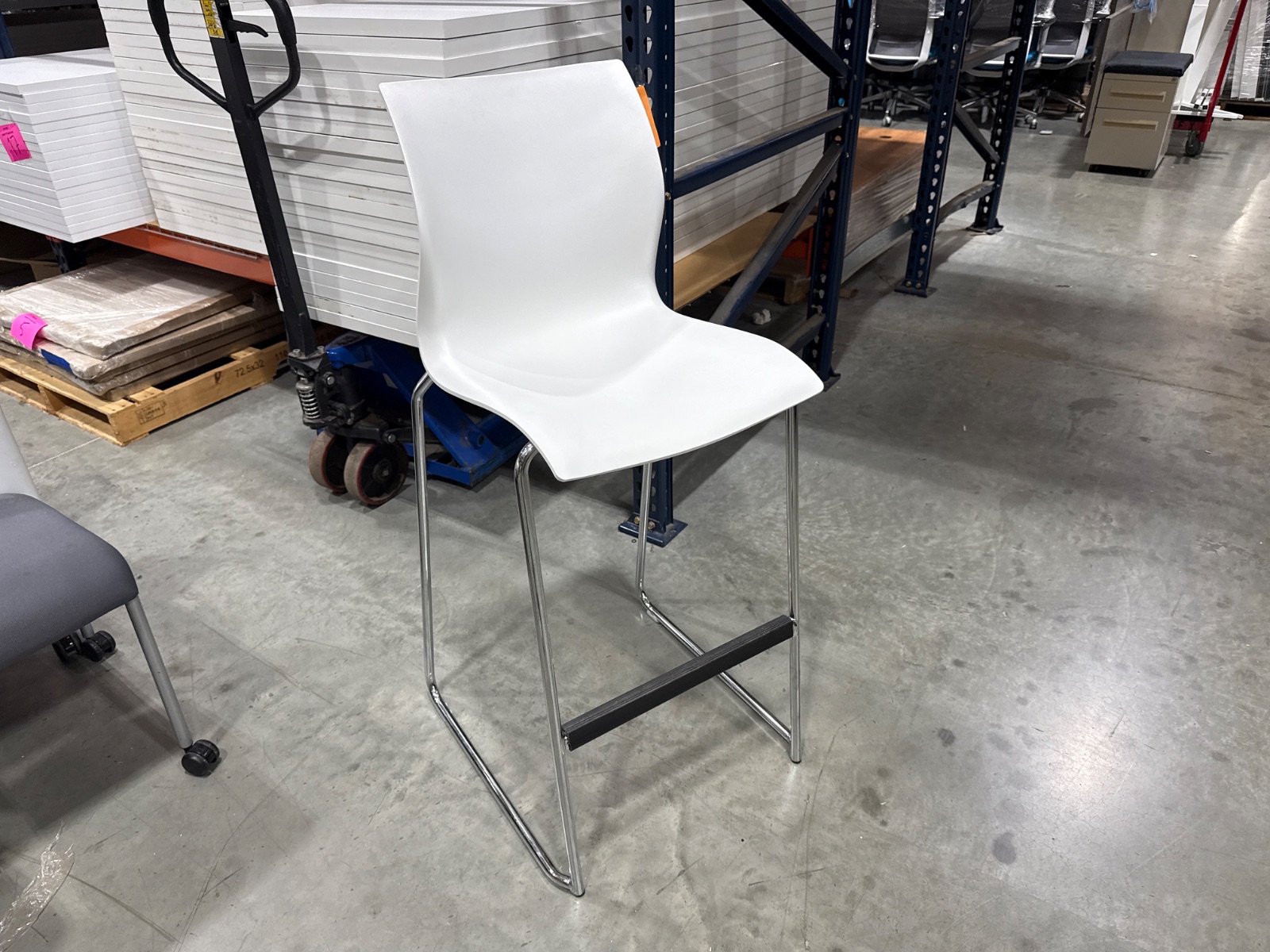 HAWORTH White Plastic Bar Stool