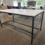HAWORTH White/Black Standing Height Rectangular Table
