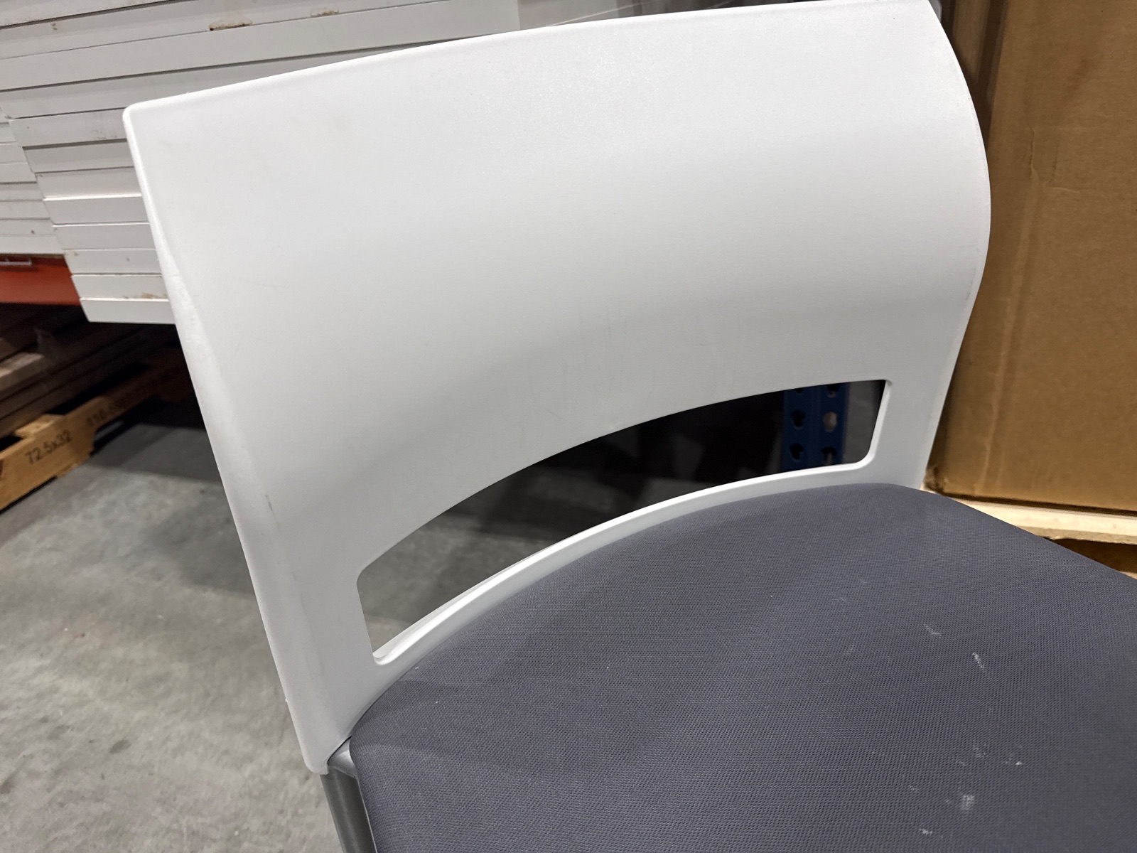 STEELCASE Grey & White Mobile Side Chair