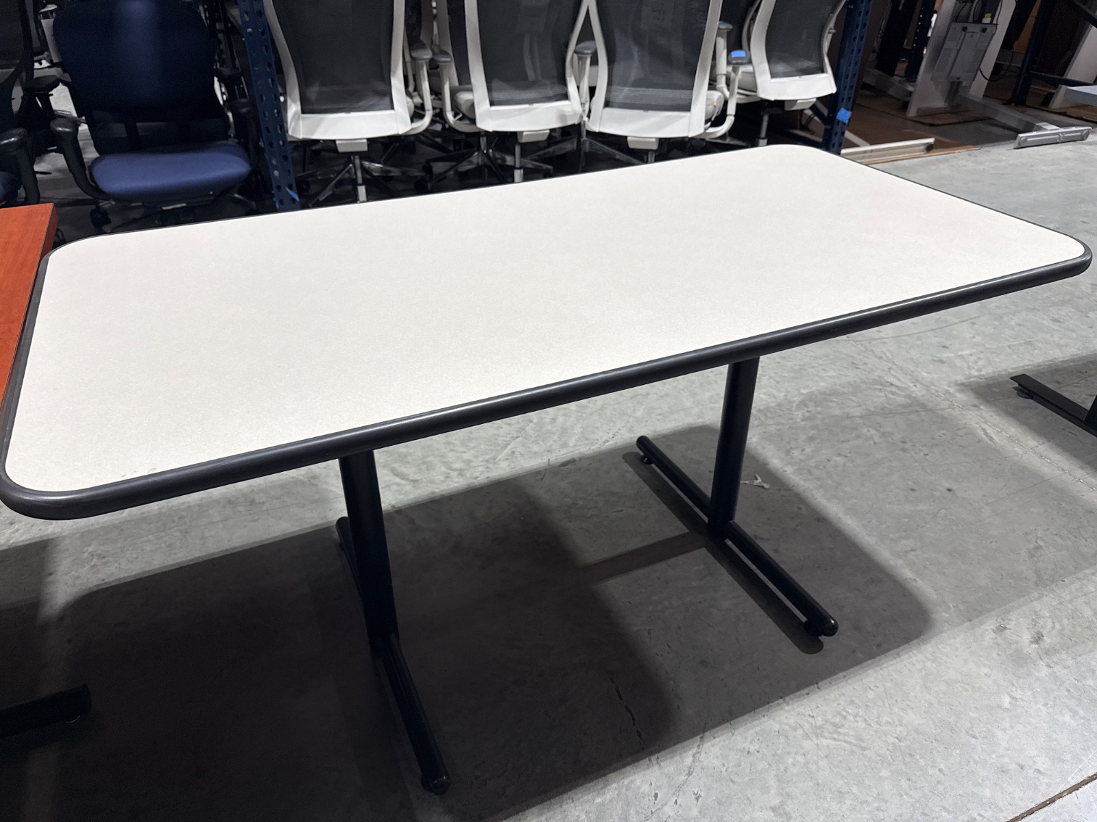 HAWORTH White/Grey Rectangular Training Table