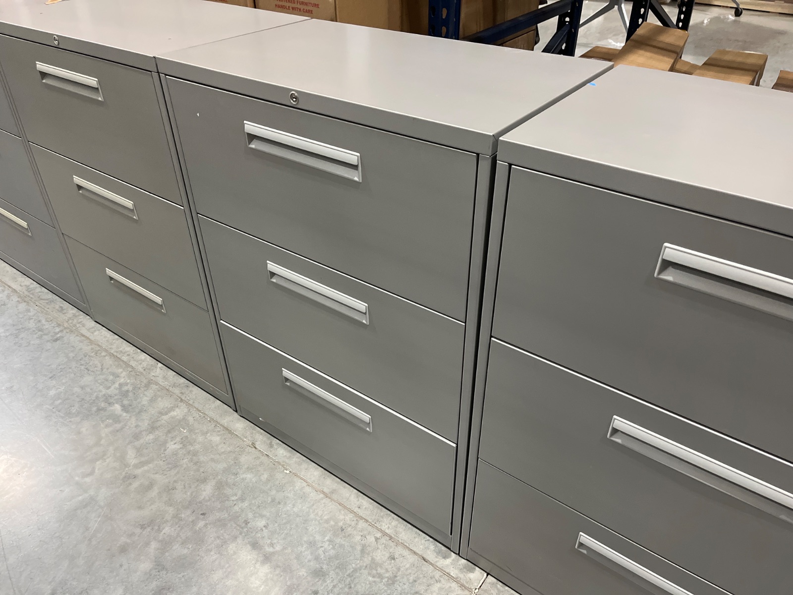 HAWORTH Grey 3-Drawer Lateral File Cabinet