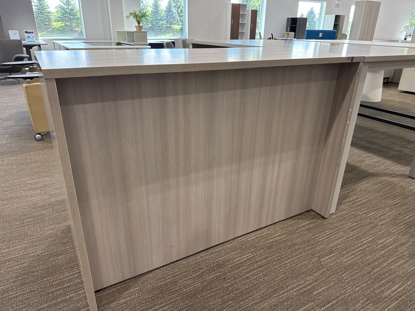 AIS Grey Wood-Tone Desk Shell
