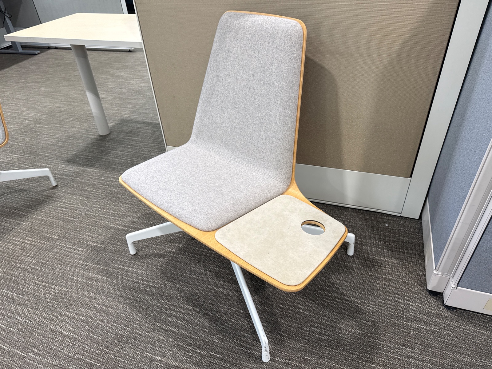 HAWORTH Grey Lounge Chair with Side Table